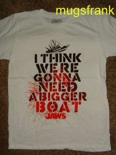 Jaws Movie Gonna Need a Bigger Boat Shark White T Shirt  