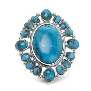    Sterling Silver Kingman Turquoise Starburst Enhancer Jewelry