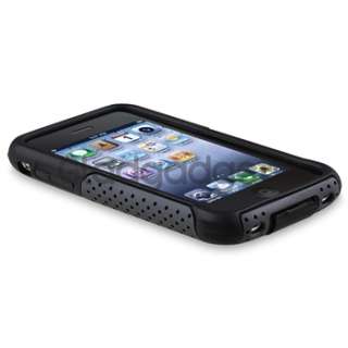   Grey Mesh Hard Case+Privacy LCD Protector For iPhone 3 G 3GS  