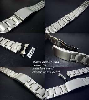 19mm hard to find 70s steel curved watch band for oyster R  