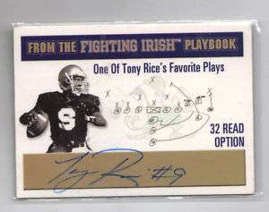 Notre Dame Tony Rice tk legacy autograph 164/250  