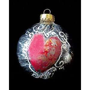  Valentine Treasure Design   Hand Painted   Glass Ornament 