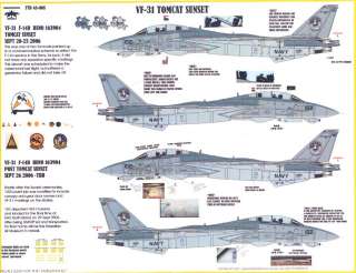   Decals 1/48 GRUMMAN F 14D TOMCAT SPECIAL Ds VX 30 & VF 31  