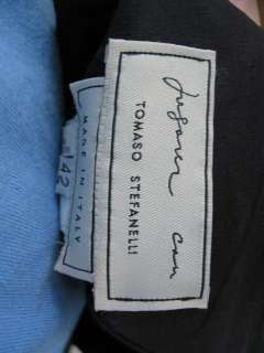 TOMASO STEFANELLI Black Blazer Skirt Suit Set SZ 40/42  