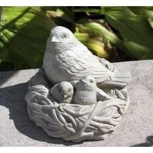  Hand Cast Stone Full Net, Mother & Baby Birds 