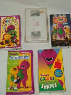 Lot of 6 Barney VHS Tapes (Colors & Shapes, Songs, Circus..)