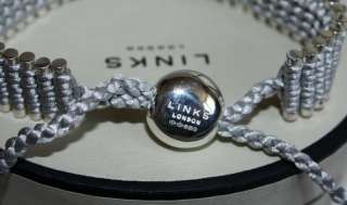   LINKS OF LONDON Pale Grey Friendship Bracelet *45 Silver Bars  