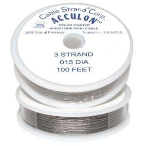  Acculon Tigertail Beading Wire Medium 3 Strand .015 