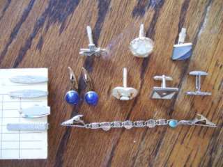 Small Lot   Vintage Costume CUFFLINKS and TIE CLIPS  