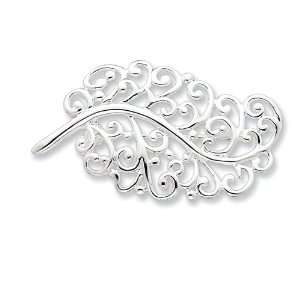  Sterling Silver Filigree Leaf Pin: Vishal Jewelry: Jewelry