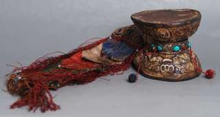 Tibet Tantra Buddhist Monkey Skull carved Prayer Rattle drum!  