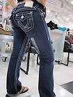 LA Idol Dark Denim White Stitch Jeans Bootcut PLUS Sizing 17, 19, 21