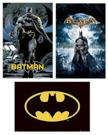 COMIC BOOK POSTER 3 SET ~ DC BATMAN Hush Logo Arkham  