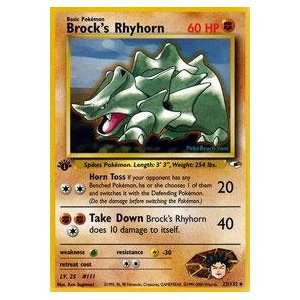  Pokemon   Brocks Rhyhorn (22)   Gym Heroes Toys & Games