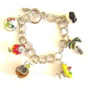 Knick Knack a Day At the Beach Theme Colorful Metal Charm Bracelet