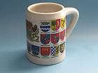 Munchen Bayern German Beer Mug With other German City Crests or Flags