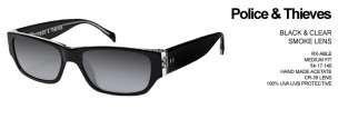 Tres Noir Police and Thieves Sunglasses Black and Clear with smoke 