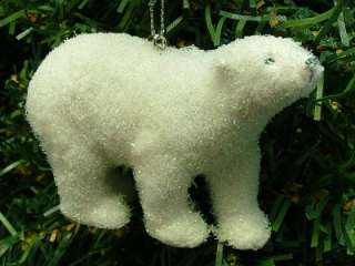   Midwest Flocked Polar Bear Animal Artic Snow Christmas Tree Ornament