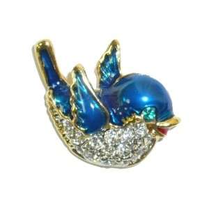  Jewelry Pin   Tiny Blue Enamel Bird Tac Pin: Jewelry