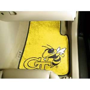  Georgia Tech Car Mats 2 Piece Front, Gold Background 