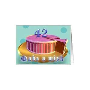   girl cake golden plate 42 years old birthday cake Card: Toys & Games