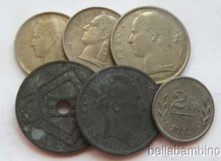LOT OF 6 BELGIUM COINS  