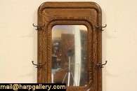 Oak Antique 1910 Hall Bench, Stand & Mirror  
