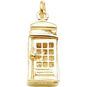  Rembrandt Charms Telephone Booth Charm, 10K Yellow Gold 