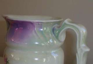 ANTIQUE PINK LUSTERWARE PITCHER ROSES GORGEOUS  