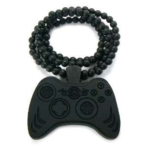   Game Controller Pendant w/Ball Chain Necklace Black WX65BK Jewelry