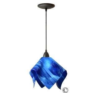   Black Hardware (Cobalt Navy Blue colored glass) Size Large with Flame