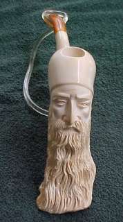 OLD MAN EXTRA LONG BEARD MEERSCHAUM NEVER SMOKED HAND CARVED CAO PIPE 