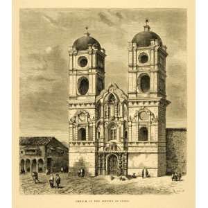  1875 Wood Engraving Jesuit Church Society Jesus Iglesia 