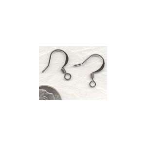  Short French Earwire with coil, Gun Metal Arts, Crafts 