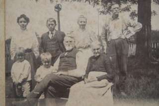 Antique Albumen Photo FAMILY WITH DINNER BELL  