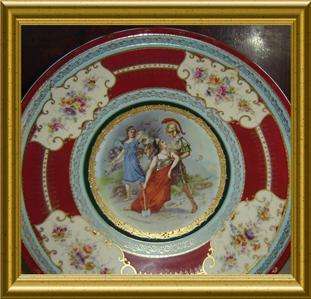 ANTIQUE ROYAL VIENNA 14 in diameter PLATE,CHARGER Greek Mythology