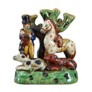  Staffordshire Style Rabbit Hunting Statue and Sculpture, 7 