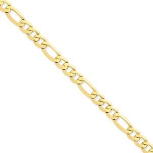  14k 7.5mm Flat Figaro Chain Length 8 Jewelry
