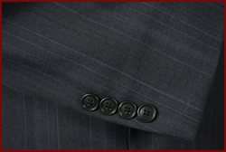 EXECUTIVE MENS NAVY BLUE PINSTRIPE WOOL BLEND SUIT 42 S 42S  