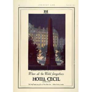  1927 Ad Historic Hotel Cecil London England Lodging Resort 