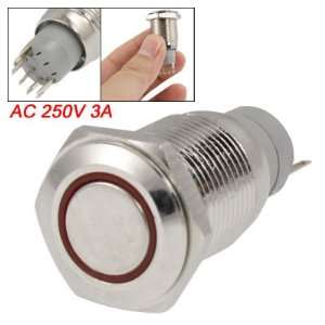   Amico Red LED 5 Teminal Momentary Metal Push Button Switch: Automotive