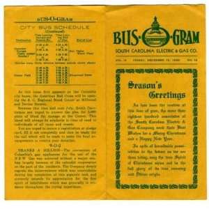  Bus O Gram South Carolina Electric 1950 Bus Schedule 