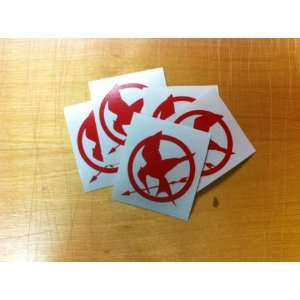 Hunger Games Mocking Jay Sticker Decal RED (PACK OF 5 SMALL)
