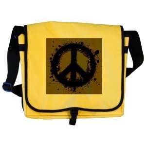  Messenger Bag Peace Symbol Ink Blot 