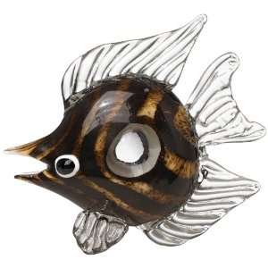    Amber and White Blown Glass Fish I Sculpture: Home & Kitchen