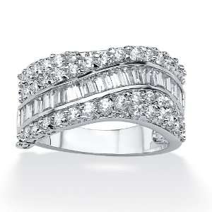   Round and Channel Set DiamonUltra™ Cubic Zirconia Ring Jewelry