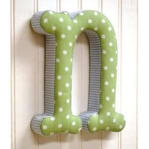  Blue and Green Fabric Wall Letter   n Baby