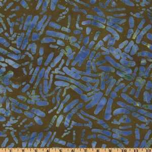  44 Wide Raja Batik Blue/Olive Fabric By The Yard Arts 