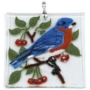   Peggy Karr Glass Bluebird Art Glass Christmas Ornament: Home & Kitchen