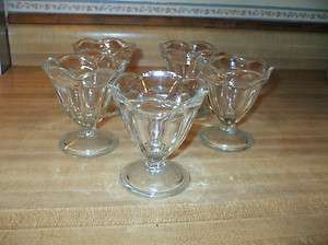   CLEAR GLASS FOOTED SHERBERT / ICE CREAM SUNDAE DISHES   4 X 3 1/2